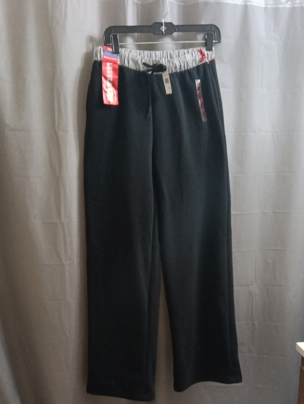 Roma Concept  Black Fleece Lounge Pants with Elastic Waistband